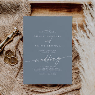 Convite Boho Chic Dusty Blue Weding