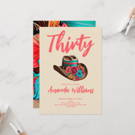 Convite Boho Chic Floral aniversário de 30 anos