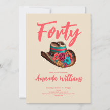 Boho Chic Floral aniversário de 40 anos