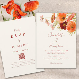 Convite Boho Chic Floral Casamento de Outono
