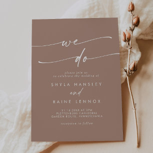 Convite Boho Chic Neutral Taupe Fazemos Casamento