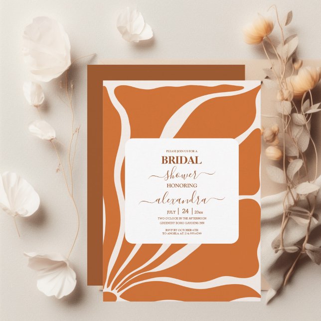 Convite Boho Chic Retro Floral Wedding (Criador carregado)