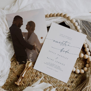 Convite Boho Chic Slate Blue Foto: Casamento espanhol