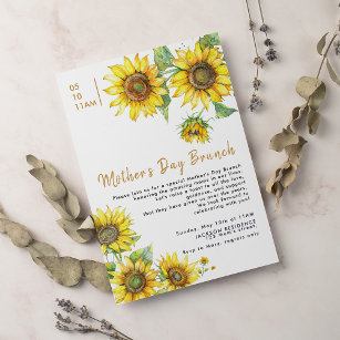 Convite Boho Chic Sunflower Dia de as mães