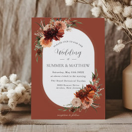 Convite Boho Chic Terracotta Burnt Orange Rust Wedes
