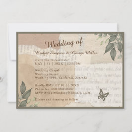 Convite boho chic vintage greenery casamento