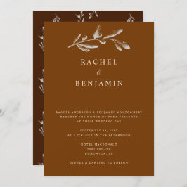 Convite Boho Chic Wedding Elegante Terracotta Botanical