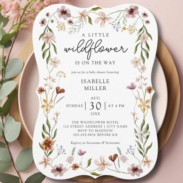Convite Boho Chic Wildflower Chá de fraldas (Boho Chic Wildflower Baby Shower Invitation)