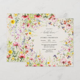 Convite Boho Chic Wildflower Chá de panela