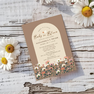 Convite Boho Chic Wildflower Daisy Baby in Bloom Chá