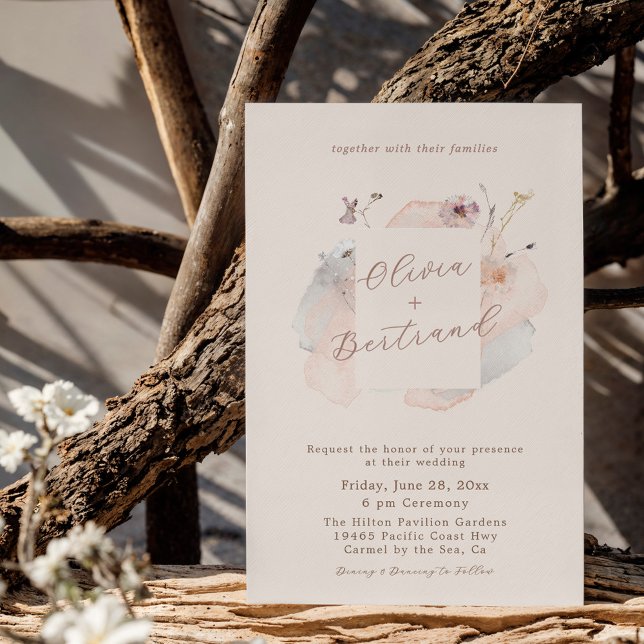 Convite Boho Chic Wildflower Minimalist Garden Wedding (Criador carregado)