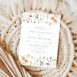 Convite Boho Chic Wildflower Wedding Invitation