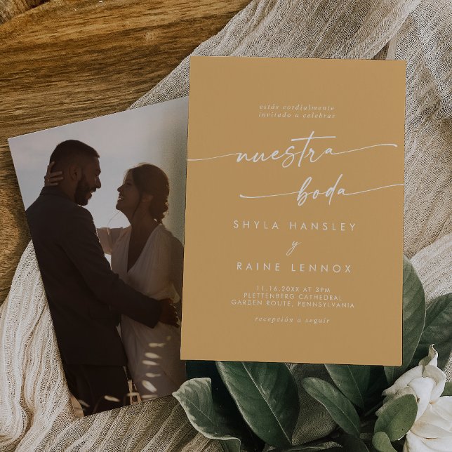 Convite Boho Chic Yellow Marigold Foto: Casamento Espanhol (Criador carregado)