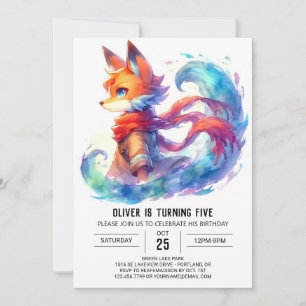Convite Boho Children Fox Birthday