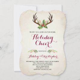 Convite Boho Christmas Invite ~ Rustic Deer Antler