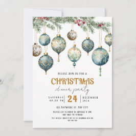 Convite Boho Christmas ornament party Invitation