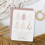 Convite Boho Christmas Trees Winter Onederland Birthday<br><div class="desc">Este convite de aniversário para a "Maravilha do inverno" mostra árvores de natal pintadas à mão em tons rosa. Personalize-o para as suas necessidades. Você pode encontrar produtos correspondentes na minha loja.</div>