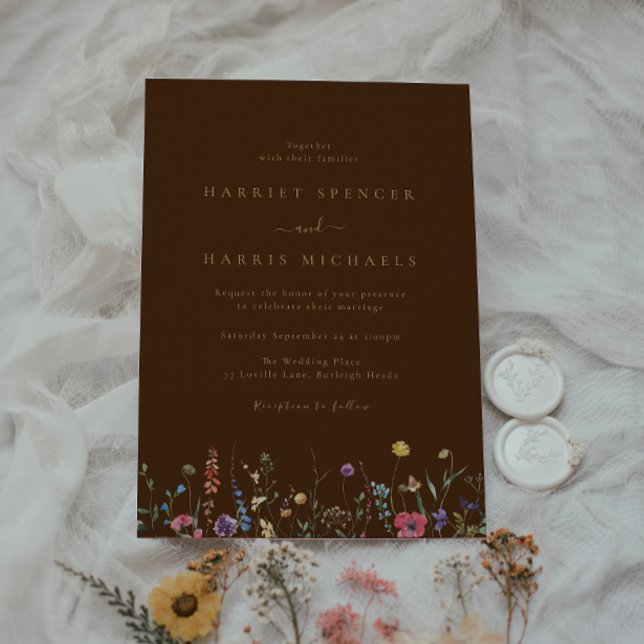 Convite Boho Colorful Wildflower Wedding (Criador carregado)