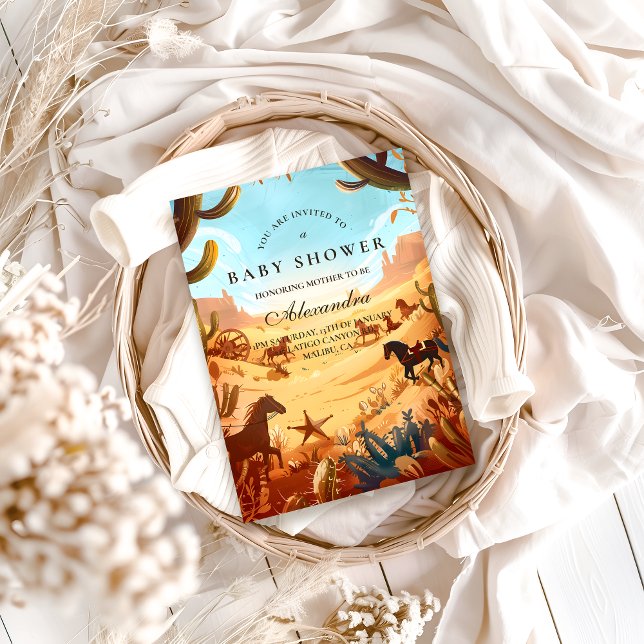 Convite Boho Country Western Baby Shower (Criador carregado)