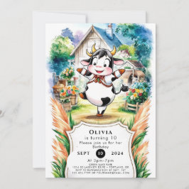 Convite Boho Cow Aniversário Encantado