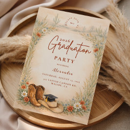 Convite Boho Cowgirl Graduation Party
