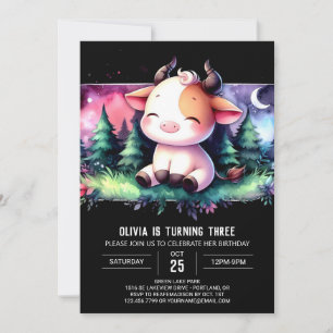 Convite Boho Custom Cow Birthday