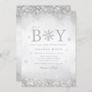 Convite Boho Cute Watercolor Blue É um Chá de fraldas