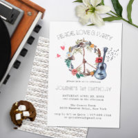 Convite Boho de Aniversário com Tema Groovy dos An