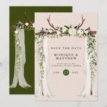 Boho Deer Antlers White Canopy Salvar A Data