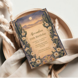 Convite Boho Desert Cactus Birthday