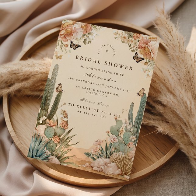 Convite Boho Desert Cactus Bridal Shower (Criador carregado)