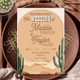 Convite Boho Desert Cactus Rustic Southwest Casamento