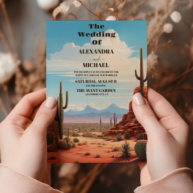 Convite Boho Desert Cactus Wedding (Criador carregado)