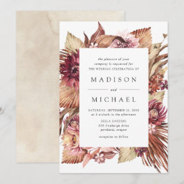 Convite Boho Desert Floral Wedding