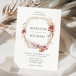 Convite Boho Desert Floral Wedding