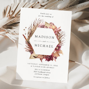 Convite Boho Desert Floral Wedding