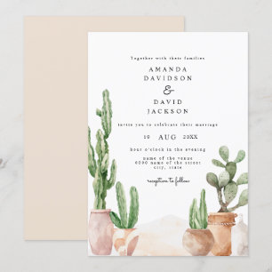 Convite Boho Desert Mexicano Cactus Bohemian Casamento Chi