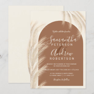 Convite Boho desert pampas gramíneas d'água casamento