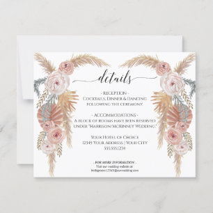 Convite Boho Desert Pampas Grass Floral n Foliage Weds