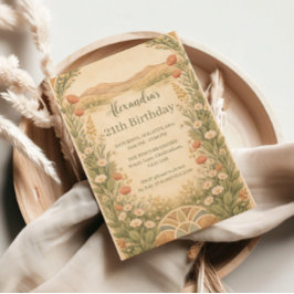 Convite Boho Desert Wildflower Birthday