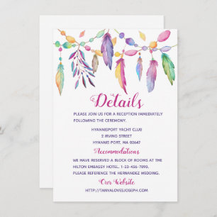 Convite Boho Detalhes do Casamento Penas do Índio Puro
