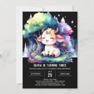 Convite Boho Digital Cow Birthday