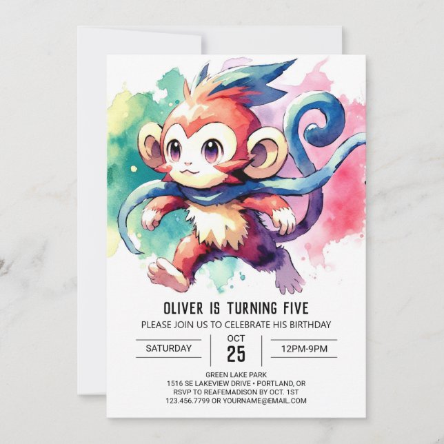 Convite Boho Digital Mackey Birthday (Frente)