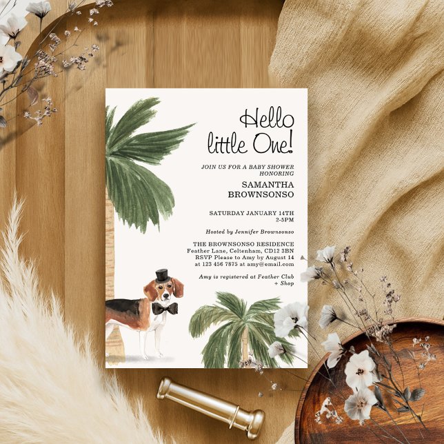 Convite Boho Dog Chá de fraldas Rustic Beagle (Criador carregado)