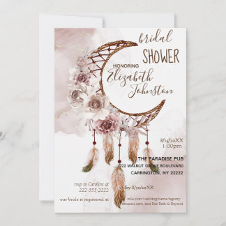 Convite Boho Dream Catcher Bridal Shower Invitation