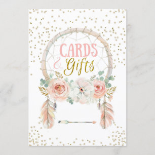 Convite Boho Dreamcatcher Cards Gifs Sinal 5x7"