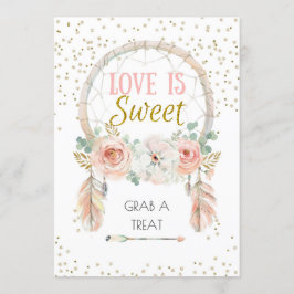 Convite Boho Dreamcatcher Love is Sweet Sign 5x7"
