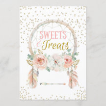 Boho Dreamcatcher Sweets Treats Sign 5x7"