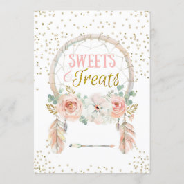 Convite Boho Dreamcatcher Sweets Treats Sign 5x7"
