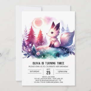 Convite Boho Dreamy Wolf Birthday